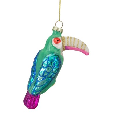 Northlight 4.75" Multi-Colored Glass Toucan Christmas Ornament