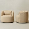 KINWELL Textured Linen Blend Weave Upholstered Swivel Barrel Accent Chair, Set of 2 - 4 of 4