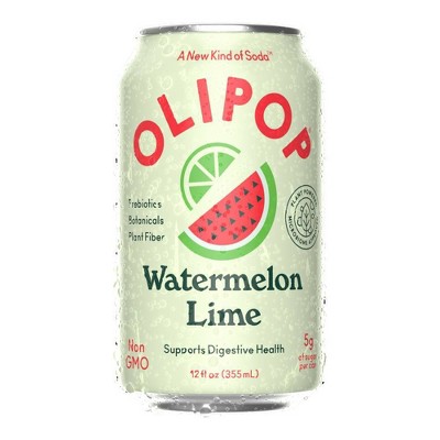 OLIPOP Watermelon Lime Prebiotic Soda -12 fl oz