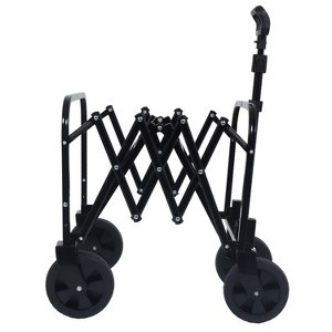 Expandable Dual-Layer Utility Wagon with 100% Extra Space - Grocery Cart for Camping, Shopping, Sports, Gardening, Fishing, Supports 225lbs, Brown - 1 of 4