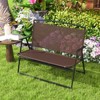 Tangkula Foldable Garden Bench 2-person Patio Loveseat with Fabric Backrest and Metal Armrests Portable Outdoor Loveseat Bench - 3 of 4