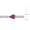 EVERLY JEWELRY | Sterling Silver 9.50 CT TGW Created Ruby and Created White Sapphire Heart Bracelet, 8 inch - 2 of 4