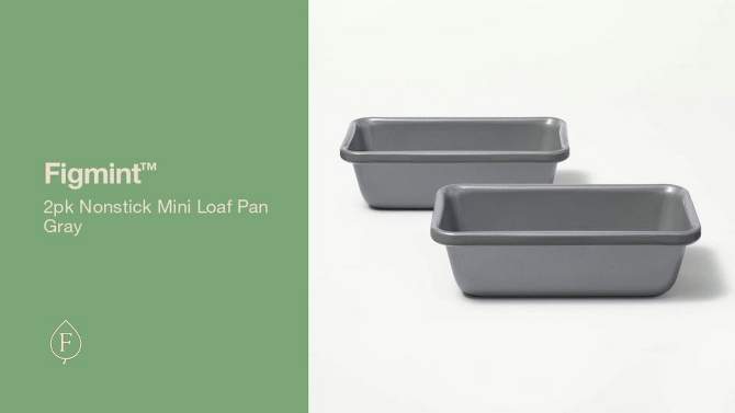 2pk Nonstick Mini Loaf Pan Gray - Figmint&#8482;, 2 of 6, play video