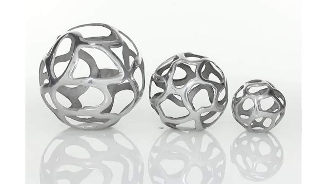Set of 3 Decorative Aluminum Balls - Olivia & May, 2 of 9, play video