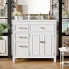 Christopher Knight Home Vivian Modern 36" Freestanding Bathroom Vanity with Ceramic Sink, Drawers and Adjustable Shelf - 2 of 4