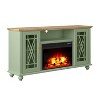 Festivo Farmhouse 62" TV Stand for TVs up to 70" with Fireplace Green - 4 of 4