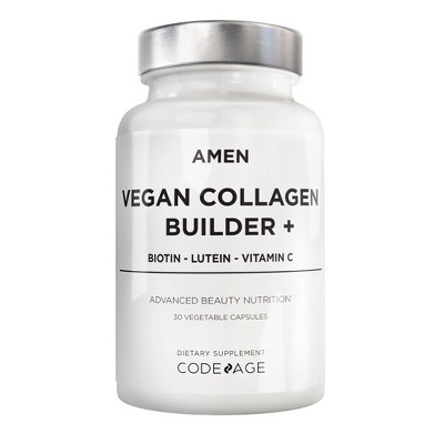Amen Vegan Collagen Builder + Vitamin C, Biotin, Whole Foods, Beauty ...