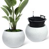 Dia Round Self-Watering Planter (10" Pot Opening) with Drainage & Water Monitor - 3 of 4