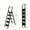 JANSNO Black Lightweight 5-Step Folding Steel Ladder with Wide Anti-Slip Pedals and Carry Handle - 2 of 4