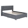 Upholstered Platform Bed with Brick Pattern Headboard, Trundle Bed and 2 drawers-ModernLuxe - 4 of 4