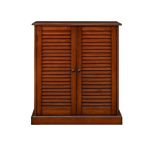 TiramisuBest Shoe Cabinet with 5 Shelves and Louvered Doors,Oak - 1 of 4