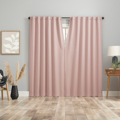 Blush Pink 52" x 96" Polyester Blackout Curtain Panel Pair