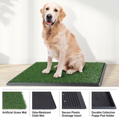 Large Washable Artificial Grass Dog Potty Pad with Tray