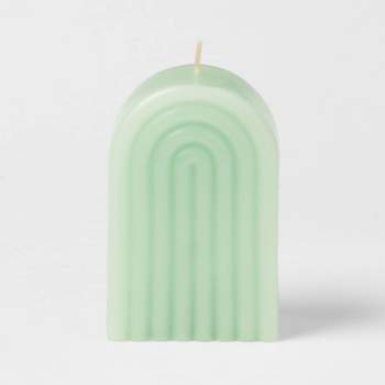 Shaped Pillar Candle Rainbow Green - Opalhouse™