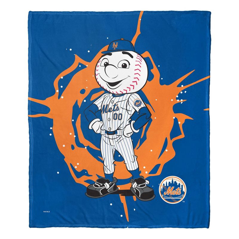 50&#34;x60&#34; MLB New York Mets Mascot Silk Touch Throw Blanket, 1 of 6