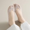 Anna-Kaci Women's 3-Pack Low Cut Lace Liner Socks with Non-Slip Heel Grip No Show Design - 2 of 4