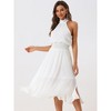 Allegra K Women's Halter Neck Tie Back Summer Flowy Sleeveless Cocktail Midi Dress - 2 of 4