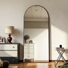 Spassway Arched Metal Full Length Mirror with Bracket Decorative Freestanding Mirror Accent Dressing Mirror for Living Room Bedroom - 3 of 4