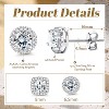 Hayoso 18K Gold Plated Halo Stud Earrings 925 Sterling Silver Cubic Zirconia Stud Earrings Round Square Diamonique Stud - 4 of 4