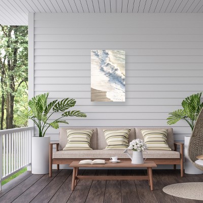 Morning Spray Coastal Landscape Canvas Print with Weather Treated Wood Frame