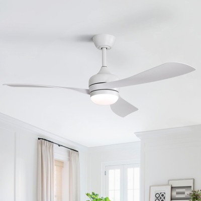 52 Inch Ceiling Fans with Lights and Remote Dimmable LED ABS Blades 6 Speeds Reversible DC Motor Noiseless Ceiling Fan for Bedroom Living Room Office