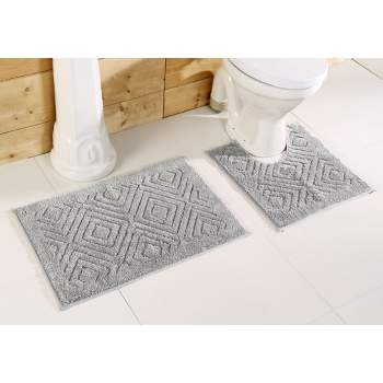 20 x 32 Alma Collection Charcoal Polyester Rectangle Bath Rug - Better Trends