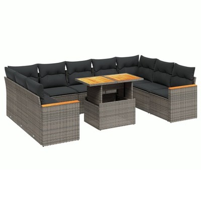 vidaXL Garden Sofa Set Grey and Dark Grey