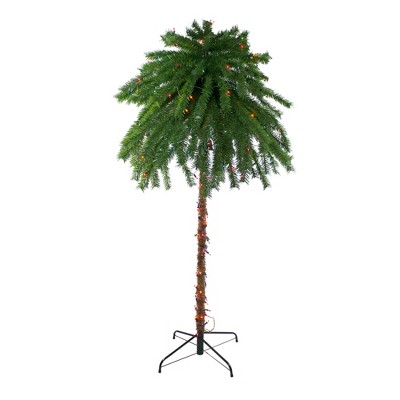 Northlight 6' Pre-Lit Artificial Tropical Outdoor Patio Palm Tree - Multicolor Lights