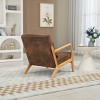 Mid Century Modern Lounge Chair with Upholstered Seat and Wood Frame, Accent Armchair for Living Room, Bedroom or Reading Nook-Tanpinhause - 3 of 4