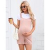 Women's Maternity Overall Shorts Summer Casual Sleeveless Rompers Loose Strap Shorts Jumpsuit with Pockets - 2 of 4