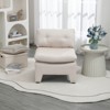 No Armrest Barrel Chairs Linen House Hold Cushioned Deep Seat Accent Single Lazy Chair for Living Room Home White - 3 of 4