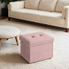LEDREM Small Folding Storage Ottoman Foot Rest Stool, 12.2 x 16.1 x 12.2 Inches, Sturdy Ottoman with Hidden Storage, Supports up to 286 lb - 4 of 4