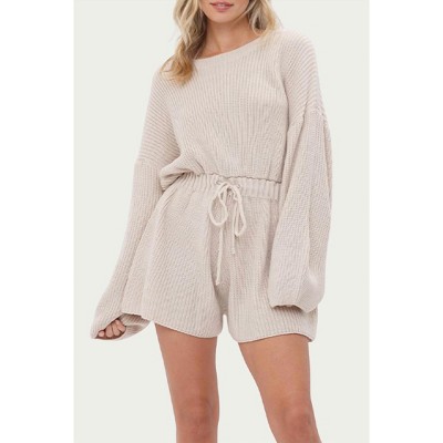 Women's DRAWSTRING-WAIST RIBBED-KNIT ROMPER - Fore