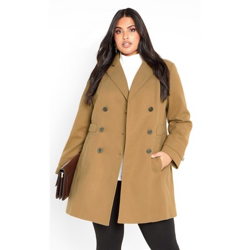 Plus size shop military style coat