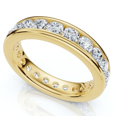 Pompeii3 1 1/2Ct Channel Set Diamond Lab Created Eternity Wedding Ring 14k Gold or Platinum