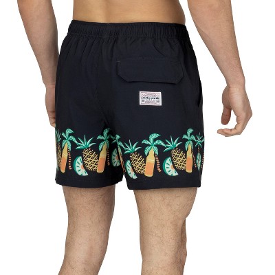 Party Pants Men's Tropic Like It's Hot Swim Shorts - Black M — фото 2
