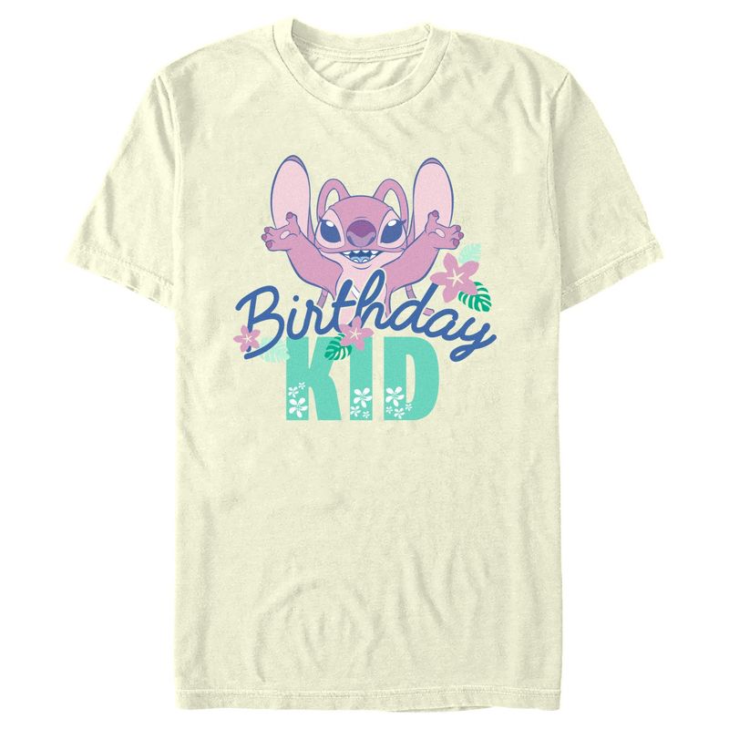 Men's Lilo & Stitch Angel Birthday Kid T-Shirt, 1 of 5
