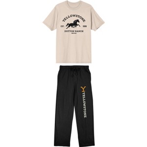 Yellowstone Dutton Ranch Men's Short Sleeve Shirt & Sleep Pants Set - 1 of 2