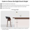 Bekrvio 26" Mid Century Modern Swivel Counter Height Bar Stools - PU Leather Upholstered with Back, Walnut Bent Wood Legs for Kitchen Island Dining - 4 of 4