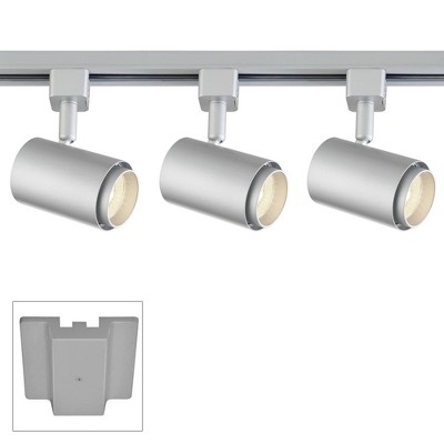 Pro Track 3-Light Silver Cylinder 10W LED Floating Canopy Track Kit