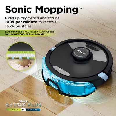 Shark Matrix Plus 2in1 Robot Vacuum & Mop with Sonic Mopping, Matrix Clean, HEPA Bagless Self Empty - RV2610WA: AI Ultra, Pet Hair, Multi-Surface