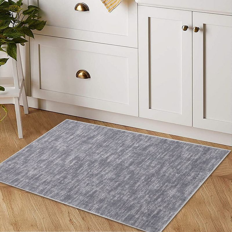 Modern Solid Area Rug Washable Rug Stain Resistant Non-Slip Rug for Living Room Bedroom, 2'x3' Gray, 3 of 8