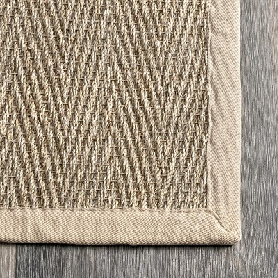 Natural Seagrass Herringbone Oval Area Rug 5' x 8'