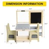 Easel for Kids, Kids Art Table and 2 Chairs,Wooden Art Center with Double-Sided Blackboard & Whiteboard, Paper Roll for Drawing, Crafts, Writing - 2 of 4
