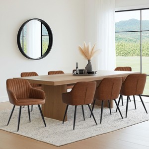 Farmhouse Faux Leather Dining Chairs Set of 8,Modern Design Upholstered Dining Chair for Kitchen,Dinging Room,Living Room,Indoor Furniture-Tanpinhause - 1 of 4
