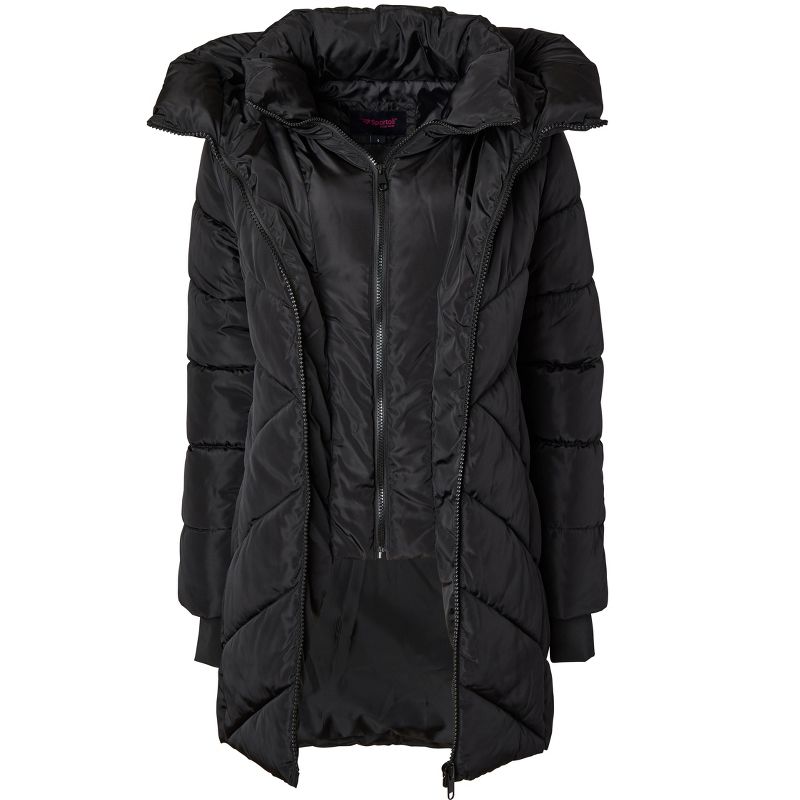 Sportoli Women's Winter Coat Down Alternative Hooded Long Vestee Puffer Jacket, 5 of 7