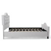 Light Gray Upholstered Queen Size Bed Frame with Arched Headboard and Footboard, Button Tufted Platform Bed -Christopher Knight Home - 4 of 4