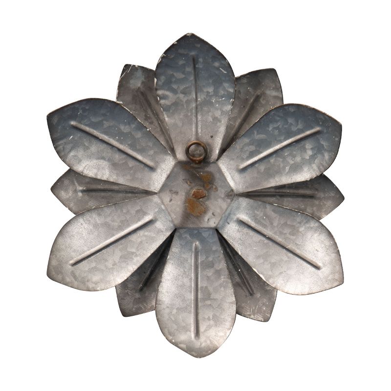 8.25 x 9.5 inch Whitewashed Galvanized Metal Layered Flower Wall Décor - Foreside Home & Garden, 3 of 7