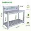 EAGLE PEAK Outdoor Indoor Maintenance Free Vinyl Garden Potting Bench, Waterproof Potting Table with Open Shelf, Lower Storage, Gray - 3 of 4