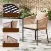 DSVIMOY Patio Accent Table Sets, 2 Pieces Outdoor Dining Set with Cushions, Patio Furniture Chairs for Garden, Beige, 22.05”*24.41“*30.71” - 4 of 4
